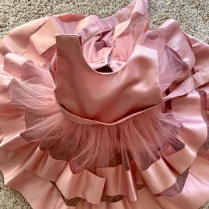 Toddler Girl Bowknot Backless Tutu Gown Ruffle Lace Tulle Dress